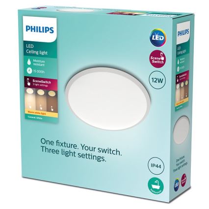 Philips - Dimbare LED Badkamer Plafond Lamp SCENE SWITCH LED/12W/230V IP44