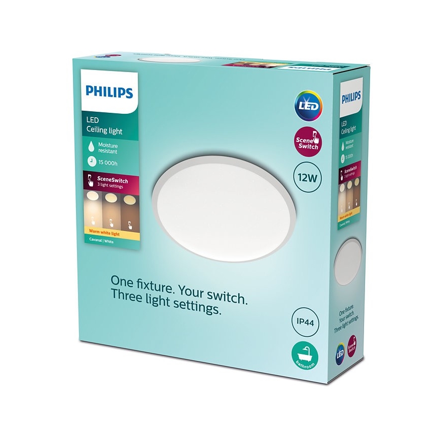 Philips - Dimbare LED Badkamer Plafond Lamp SCENE SWITCH LED/12W/230V IP44