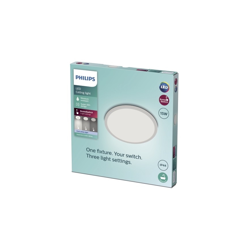 Philips - Dimbare LED Badkamer Plafond Lamp SCENE SWITCH LED/15W/230V IP44 4000K