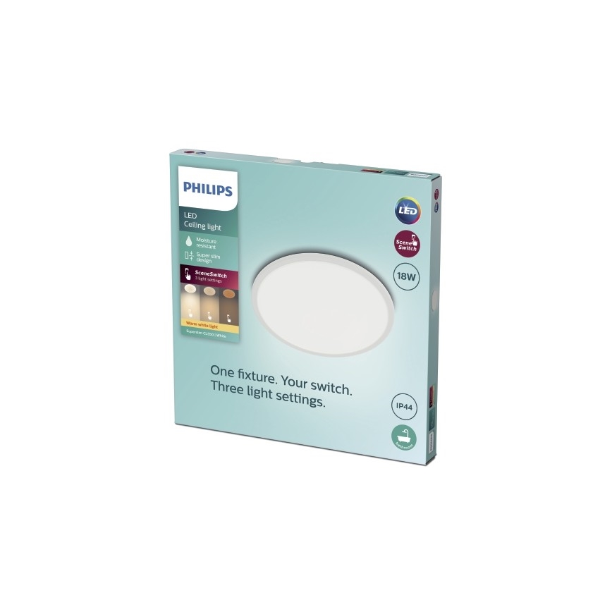 Philips - Dimbare LED Badkamer Plafond Lamp SCENE SWITCH LED/18W/230V IP44 2700K