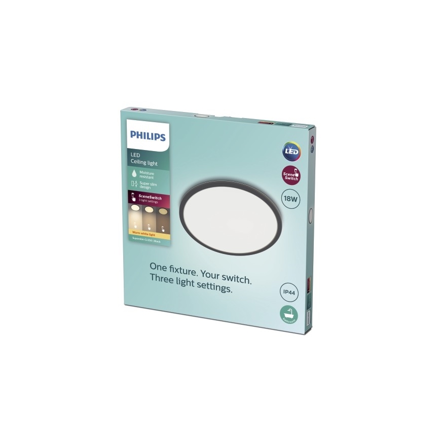 Philips - Dimbare LED Badkamer Plafond Lamp SCENE SWITCH LED/18W/230V IP44 2700K