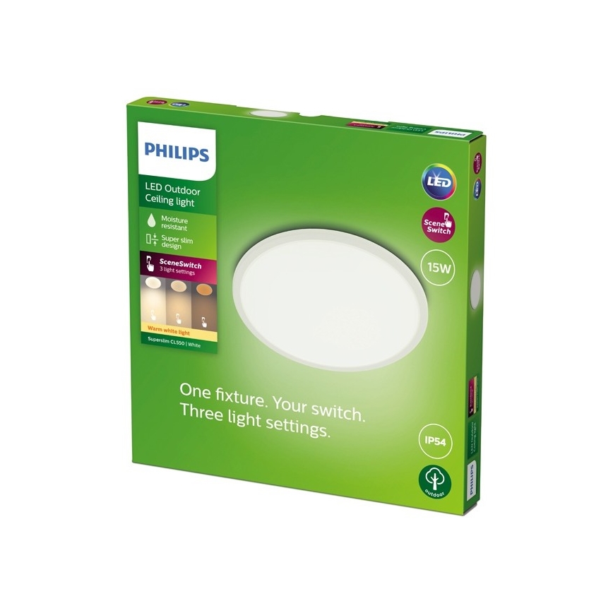 Philips - Dimbare LED buitenverlichting SCENE SWITCH LED/15W/230V IP54 wit