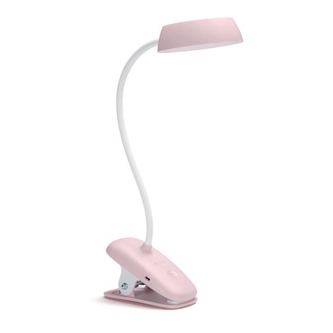 Philips - Dimbare LED-lamp met clip DONUTCLIP LED/3W/5V 1200 mAh CRI 90 roze