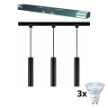 Philips - Dimbare LED-pendellamp met kabel voor EASYLINK-railsysteem, 3xGU10/7W/230V, 1 m, zwart