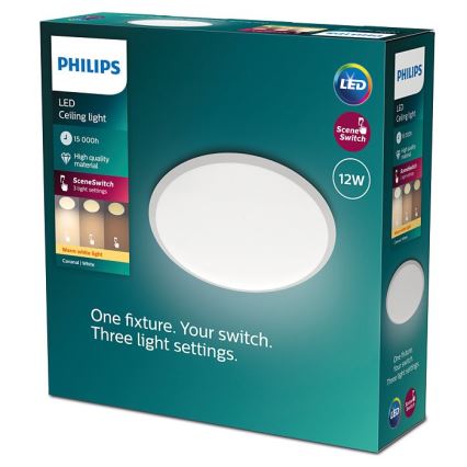 Philips - Dimbare LED Plafond Lamp SCENE SWITCH LED/12W/230V