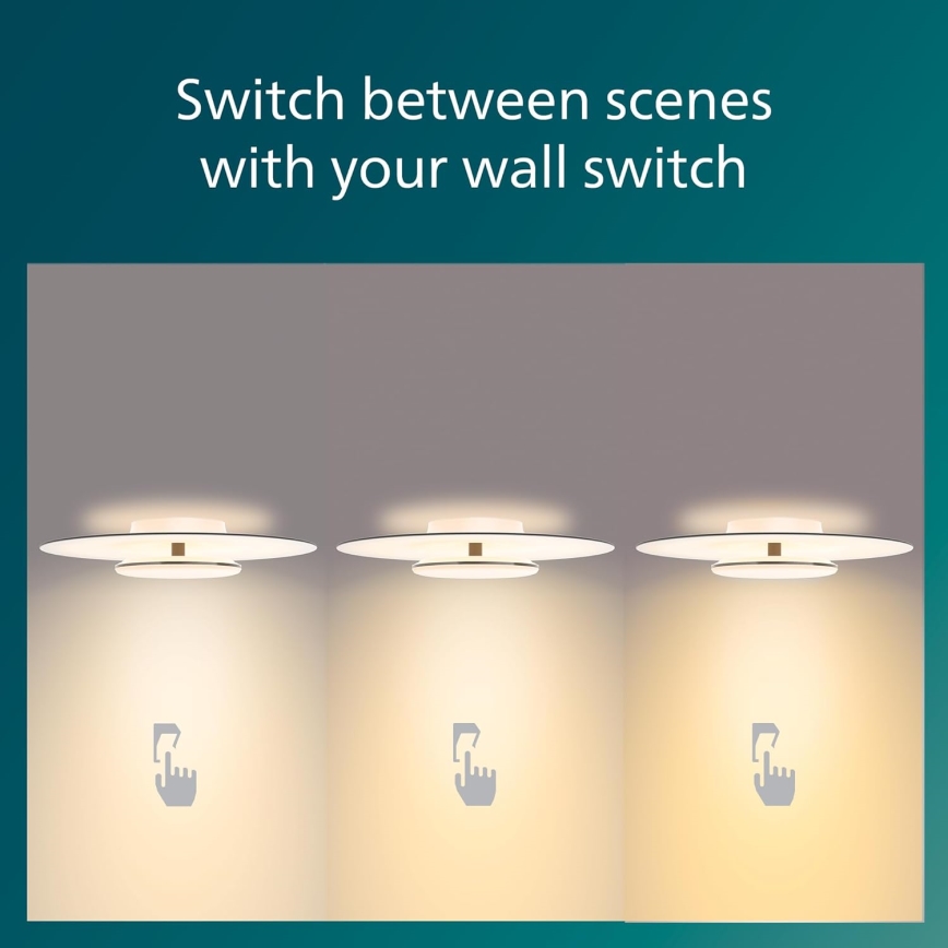 Philips- Dimbare LED Plafondlamp SCENE SWITCH LED/30W/230V 2700K zilver