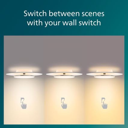 Philips- Dimbare LED Plafondlamp SCENE SWITCH LED/30W/230V 2700K zwart