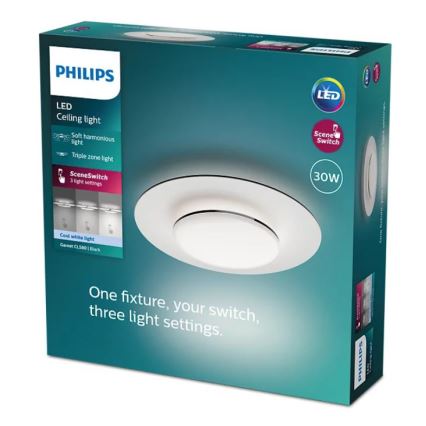 Philips- Dimbare LED Plafondlamp SCENE SWITCH LED/30W/230V 4000K zwart