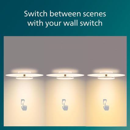 Philips- Dimbare LED Plafondlamp SCENE SWITCH LED/40W/230V 2700K zilver