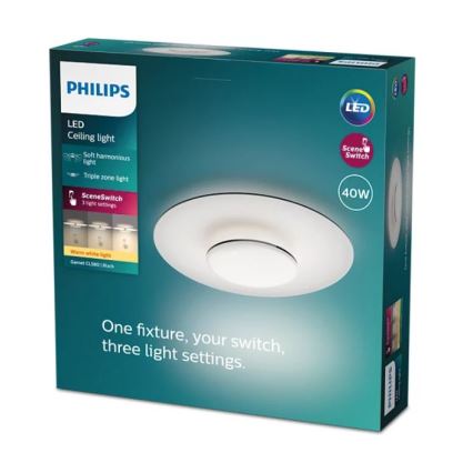 Philips- Dimbare LED Plafondlamp SCENE SWITCH LED/40W/230V 2700K zwart