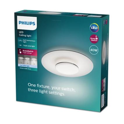 Philips- Dimbare LED Plafondlamp SCENE SWITCH LED/40W/230V 4000K zwart