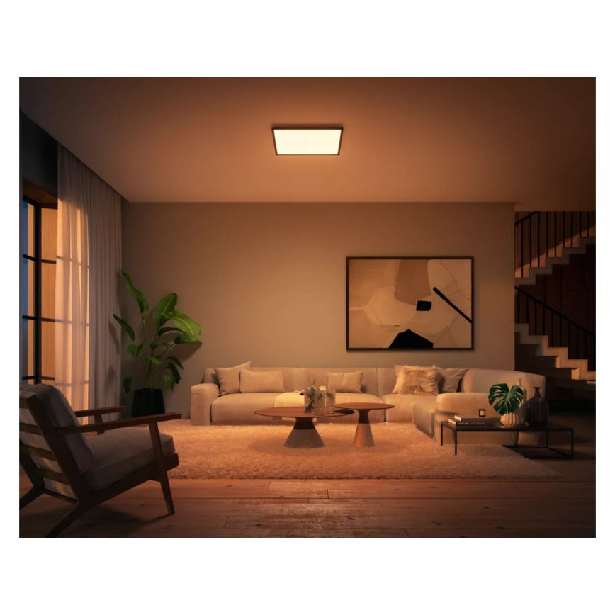 Philips - dimbare LED-plafondlamp Hue AURELLE LED/39W/230V 2200-6500K 60x60 cm zwart