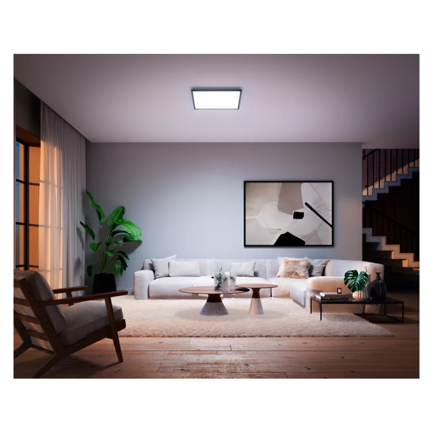 Philips - dimbare LED-plafondlamp Hue AURELLE LED/39W/230V 2200-6500K 60x60 cm zwart