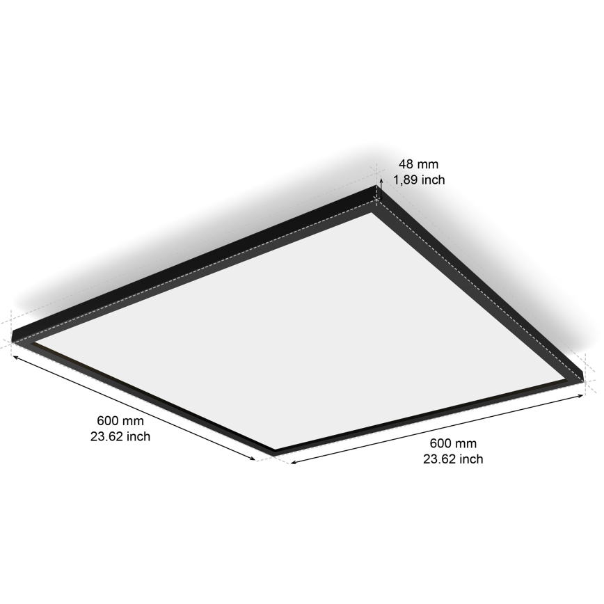 Philips - dimbare LED-plafondlamp Hue AURELLE LED/39W/230V 2200-6500K 60x60 cm zwart