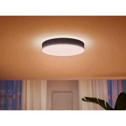 Philips - Dimbare LED plafondlamp Hue LED/33,5W/230V 2200-6500K diameter 425 mm zwart + afstandsbediening