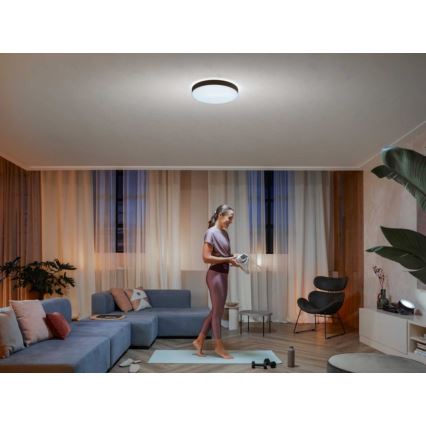 Philips - Dimbare LED plafondlamp Hue LED/33,5W/230V 2200-6500K diameter 425 mm zwart + afstandsbediening