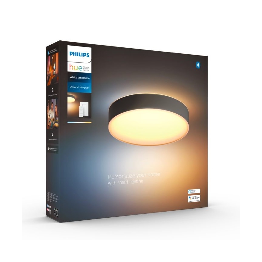 Philips - Dimbare LED plafondlamp Hue LED/19,2W/230V 2200-6500K diameter 381 mm zwart + afstandsbediening