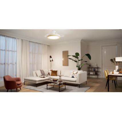 Philips - Dimbare LED-plafondlamp met ventilator BLISS LED/35W/230V bruin + afstandsbediening