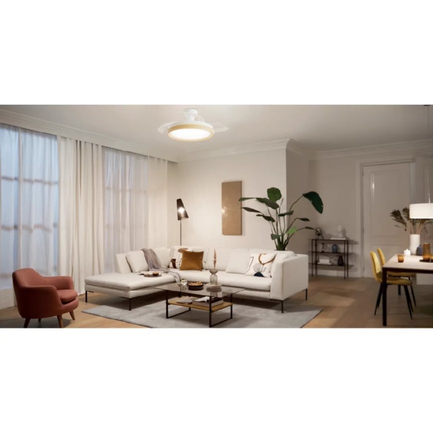 Philips - Dimbare LED-plafondlamp met ventilator BLISS LED/35W/230V bruin + afstandsbediening