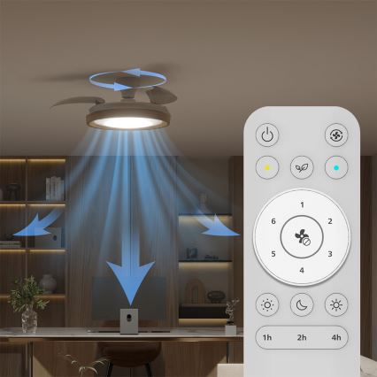 Philips - Dimbare LED-plafondlamp met ventilator BLISS LED/35W/230V bruin + afstandsbediening