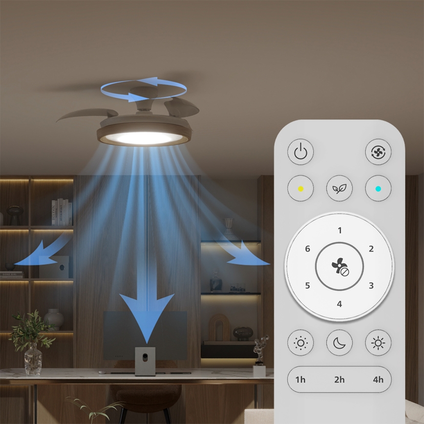 Philips - Dimbare LED-plafondlamp met ventilator BLISS LED/35W/230V bruin + afstandsbediening