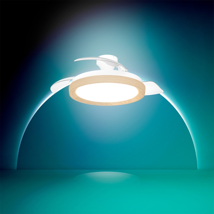 Philips - Dimbare LED-plafondlamp met ventilator BLISS LED/35W/230V bruin + afstandsbediening
