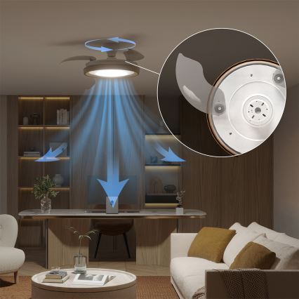 Philips - Dimbare LED-plafondlamp met ventilator BLISS LED/35W/230V bruin + afstandsbediening