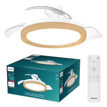 Philips - Dimbare LED-plafondlamp met ventilator BLISS LED/35W/230V bruin + afstandsbediening