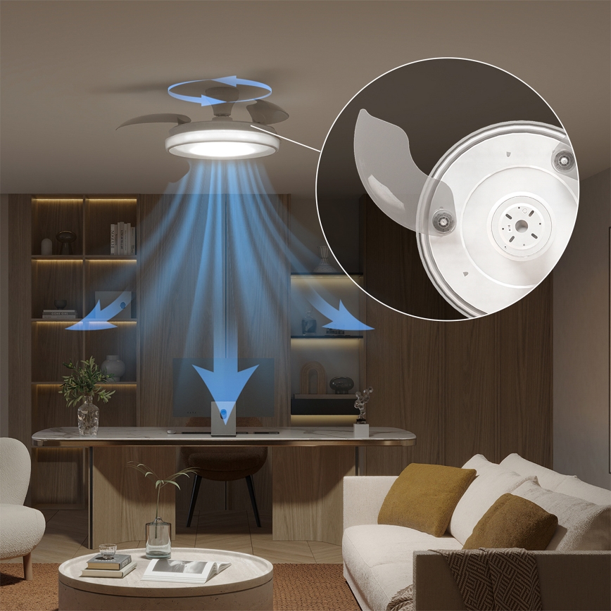 Philips - Dimbare LED-plafondlamp met ventilator BLISS LED/35W/230V wit + afstandsbediening