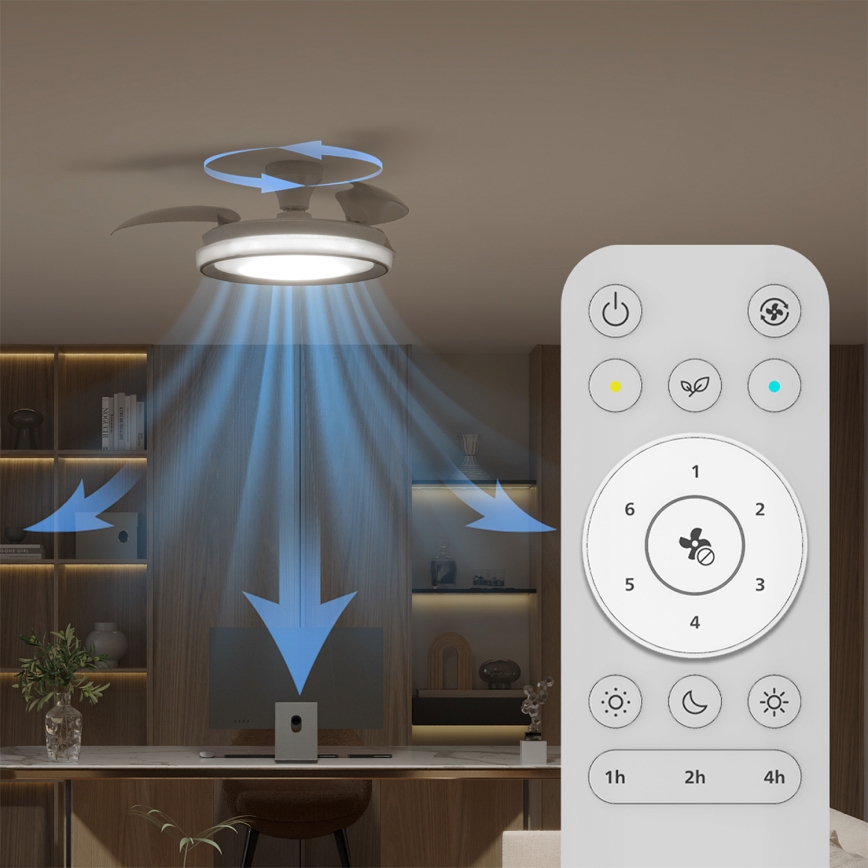 Philips - Dimbare LED-plafondlamp met ventilator BLISS LED/35W/230V wit + afstandsbediening
