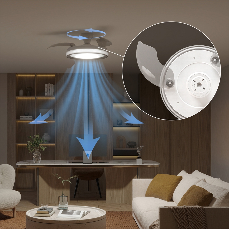 Philips - Dimbare LED-plafondlamp met ventilator BLISS LED/35W/230V wit + afstandsbediening