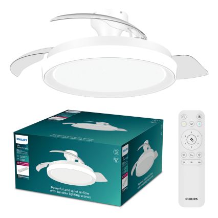 Philips - Dimbare LED-plafondlamp met ventilator BLISS LED/35W/230V wit + afstandsbediening