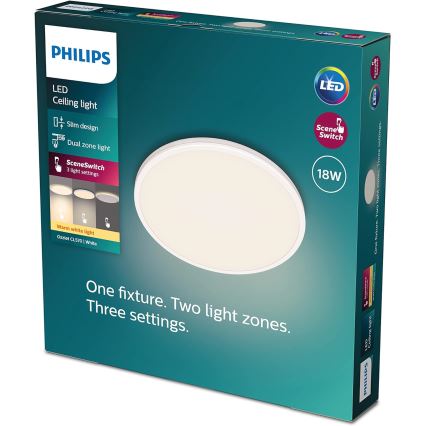 Philips - Dimbare LED plafondlamp SCENE SWITCH LED/18W/230V diameter 30 cm 2700K wit