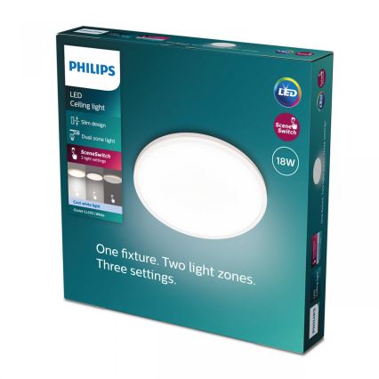 Philips - Dimbare LED plafondlamp SCENE SWITCH LED/18W/230V diameter 30 cm 4000K wit