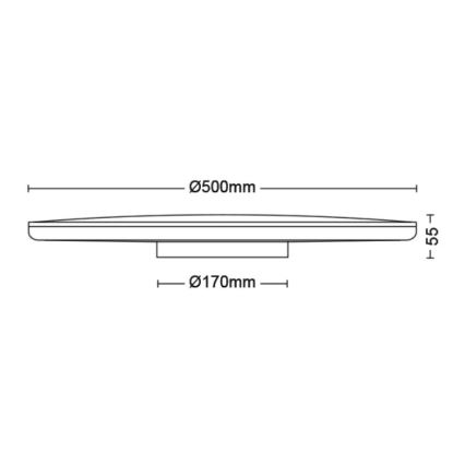 Philips - Dimbare LED plafondlamp SCENE SWITCH LED/36W/230V diameter 50 cm 2700K zwart