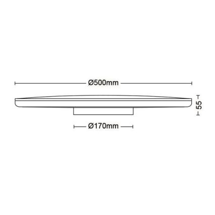 Philips - Dimbare LED plafondlamp SCENE SWITCH LED/36W/230V diameter 50 cm 4000K zwart