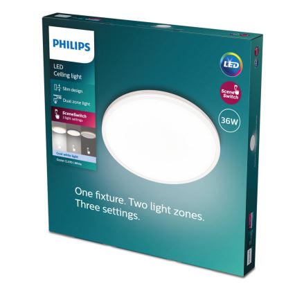 Philips - Dimbare LED plafondlamp SCENE SWITCH LED/36W/230V diameter 50 cm 4000K wit