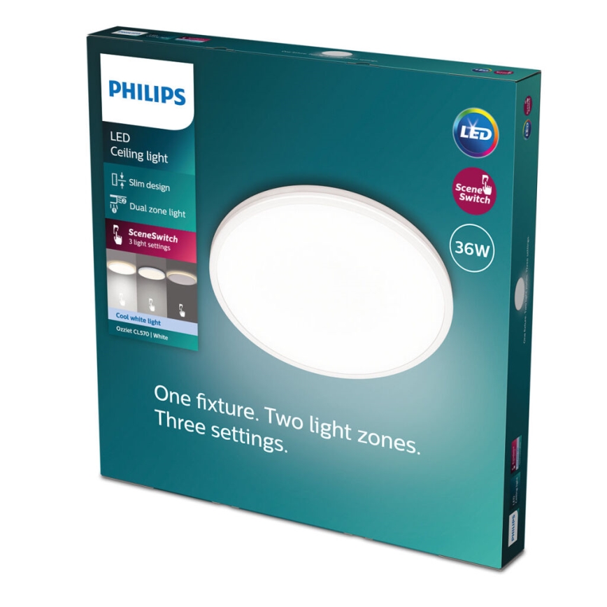 Philips - Dimbare LED plafondlamp SCENE SWITCH LED/36W/230V diameter 50 cm 4000K wit