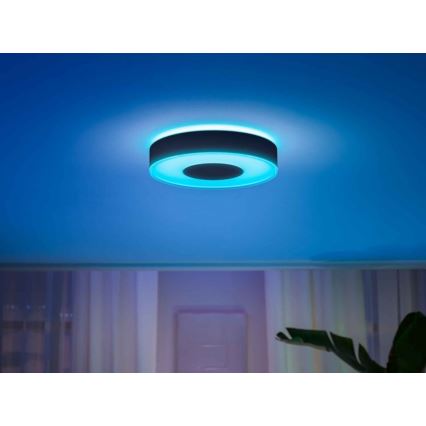 Philips - Dimbare LED RGB Plafond Lamp Hue INFUSE LED/33,5W/230V 2000-6500K d. 381 mm zwart