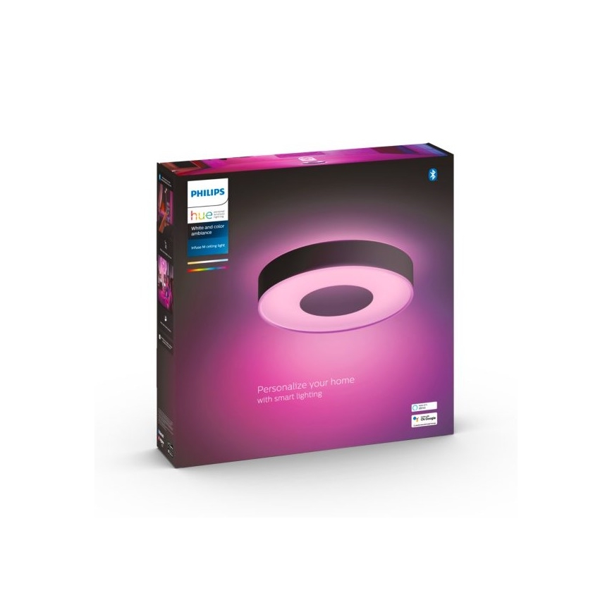 Philips - Dimbare LED RGB Plafond Lamp Hue INFUSE LED/33,5W/230V 2000-6500K d. 381 mm zwart