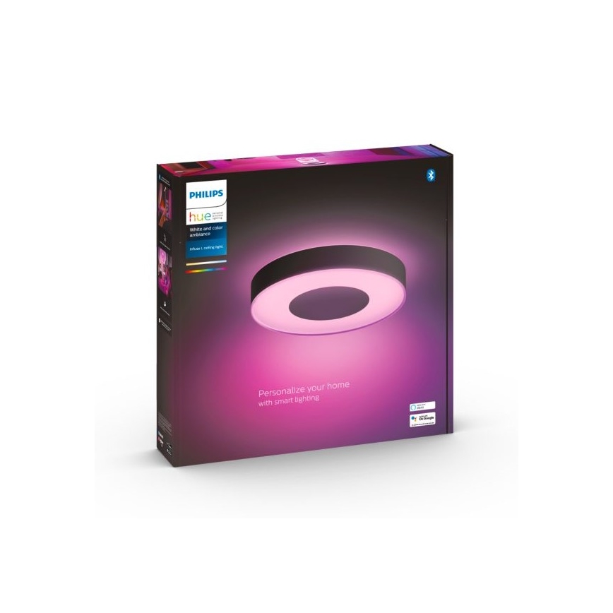 Philips - Dimbare LED RGB Plafond Lamp Hue INFUSE LED/52,5W/230V 2000-6500K d. 425 mm zwart