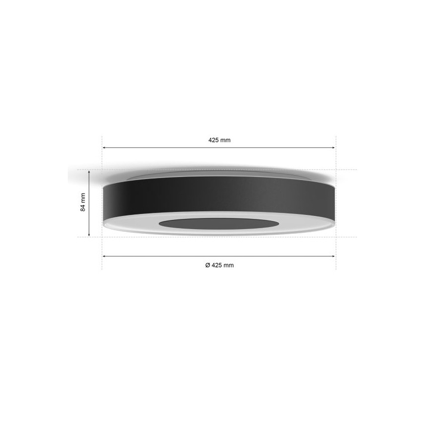 Philips - Dimbare LED RGB Plafond Lamp Hue INFUSE LED/52,5W/230V 2000-6500K d. 425 mm zwart