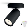 Philips - Dimbare LED RGBW-spot PONGEE 1xGU10/4,8W/230V 3000K zwart + afstandsbediening