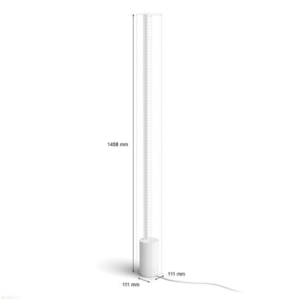 Philips - Dimbare LED RGBW Staande Lamp Hue SIGNE LED/29W/230V 2000-6500K wit