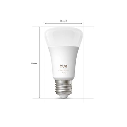 Philips - Dimbare RGBW LED-strip Hue FLUX 3m LED/12W/230V + 2x slimme LED-lamp WHITE AND COLOR AMBIANCE E27/8,1W/230V 1000-20000K