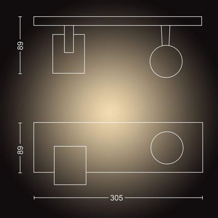 Philips - Dimbare LED Spot Hue RUNNER 2xGU10/4,2W/230V 2200-6500K + afstandsbediening wit
