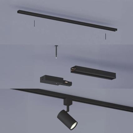 Philips - LED RGBW dimbare spots voor het EASYLINK HUE railsysteem 3xGU10/4,7W/230V 2200-6500K 1m zwart + Hue bridge