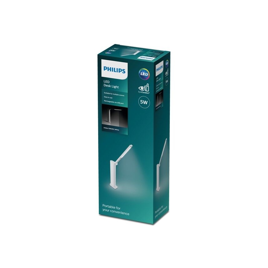 Philips - Dimbare LED Tafellamp met aanraakfunctie AMBER LED/5W/5V wit