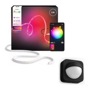 Philips - Dimbare RGBW LED-buitenstrip Hue FLUX 5m LED/30W/230V 2200-6500K IP67 + bewegingssensor
