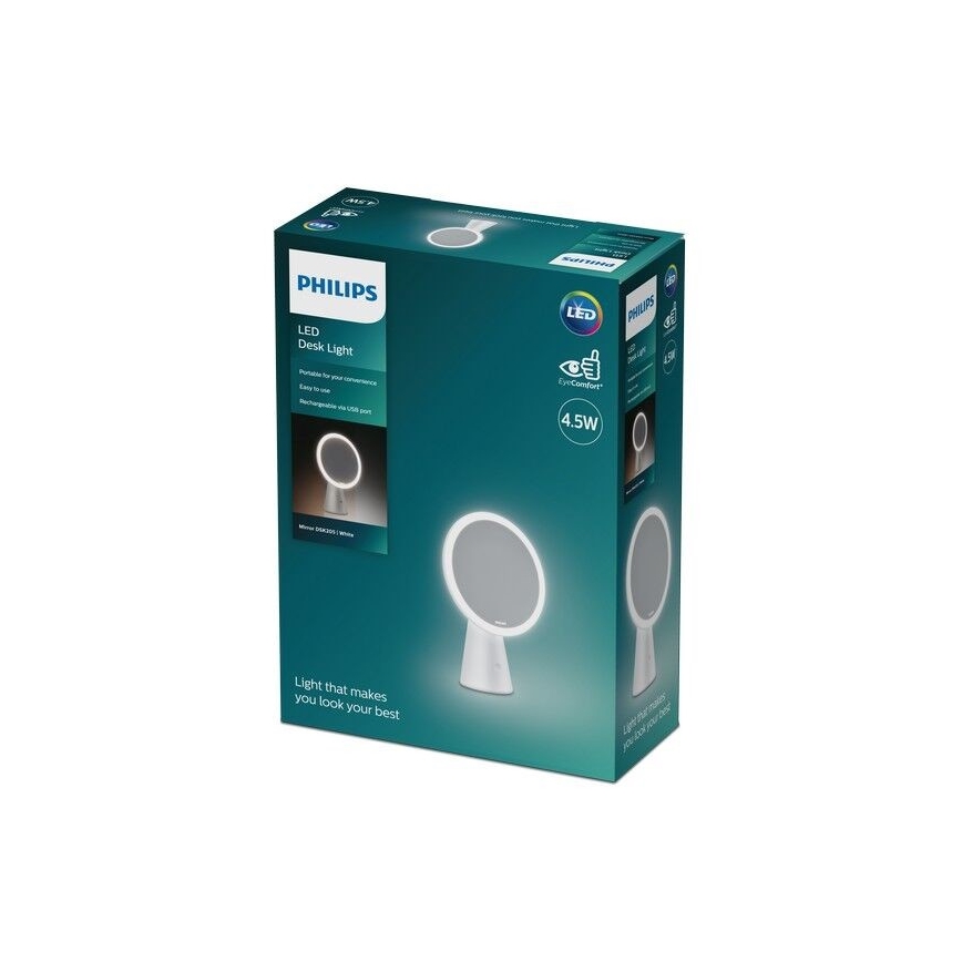 Philips - Dimbare Schoonheidsspiegel met LED-achtergrondverlichting MIRROR LED/4,5W/5V
